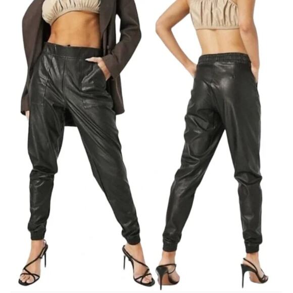 SPANX Pants - SPANX Faux Leather Leather-Like Jogger Joggers Pants, Size Small
